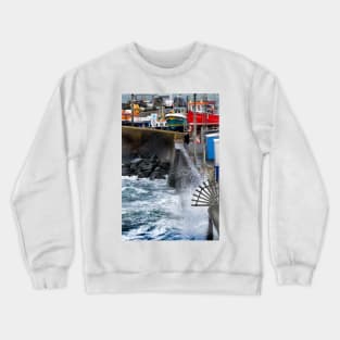 Photographer on the seafront  - Seahouses, Northumberland, UK Crewneck Sweatshirt